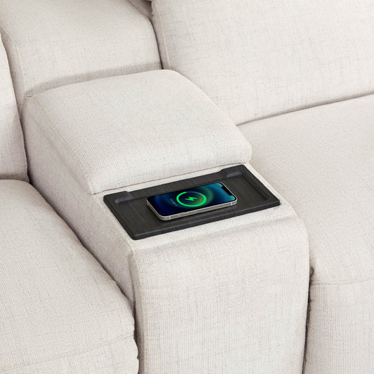 Power Console with Sleek Design and Storage Compartments