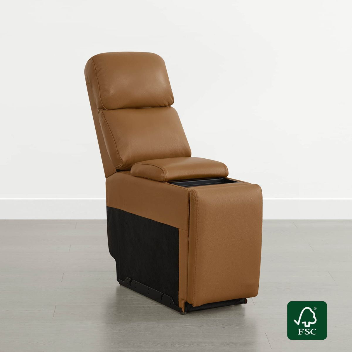 Power Multi-Function Storage Console with Wood Finish