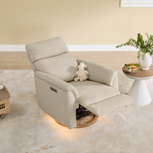 Power Swivel Nursery Glider Recliner with Nightlight Feature