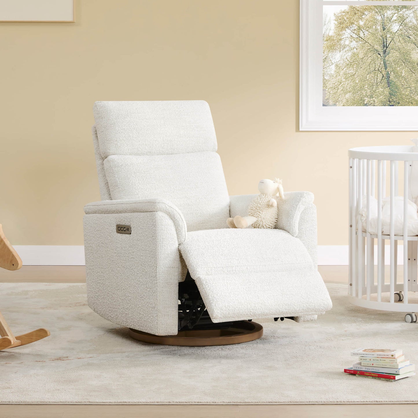 Power Swivel Nursery Glider Recliner with Nightlight Feature