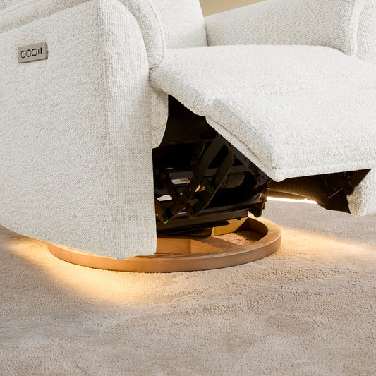 Power Swivel Nursery Glider Recliner with Nightlight Feature