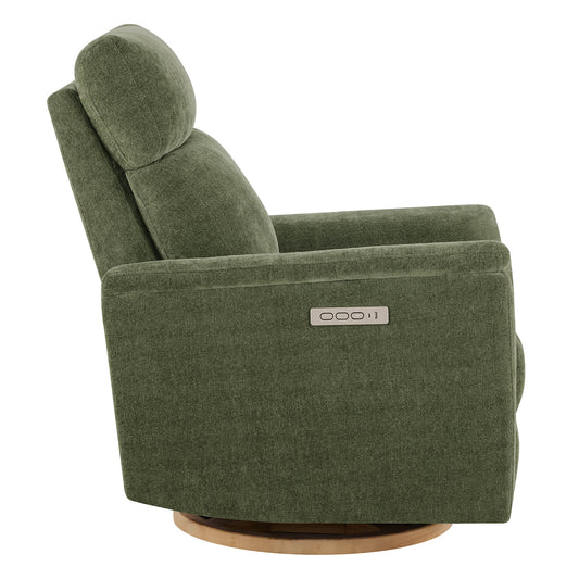 Power Swivel Nursery Glider Recliner with Nightlight Feature