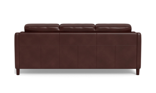 Leather 3-Seater Sofa with Curved Arms