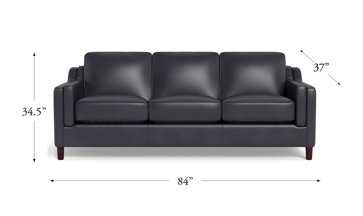 Leather 3-Seater Sofa with Curved Arms