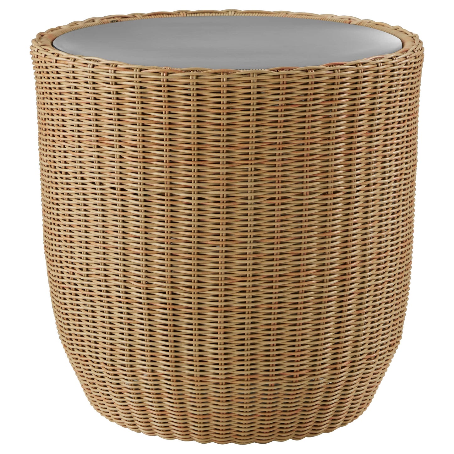 Rattan Outdoor Side Table with Curved Legs