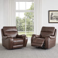 Recliner in Genuine Leather with Power Headrest