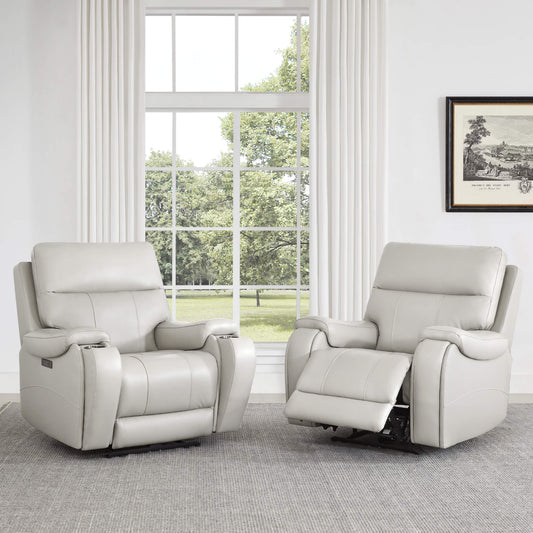 Recliner in Genuine Leather with Power Headrest