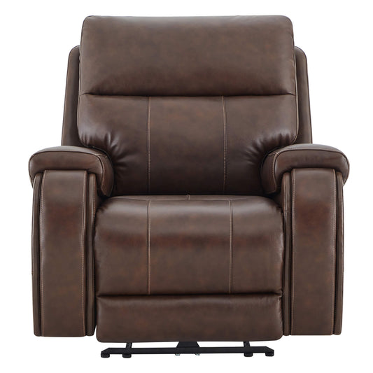Recliner in Genuine Leather with Power Headrest