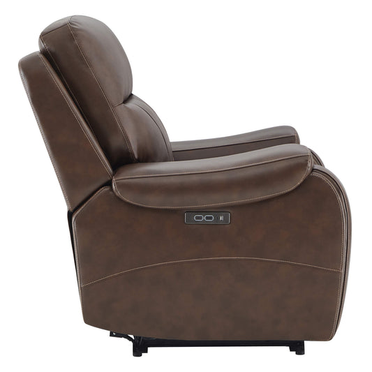 Recliner in Genuine Leather with Power Headrest