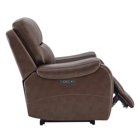 Recliner in Genuine Leather with Power Headrest