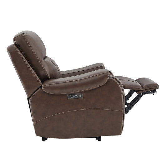 Recliner in Genuine Leather with Power Headrest