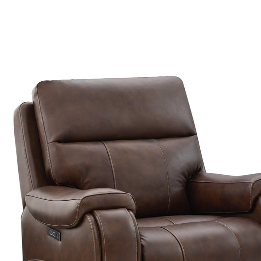 Recliner in Genuine Leather with Power Headrest