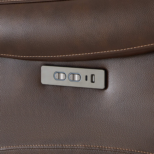 Recliner in Genuine Leather with Power Headrest