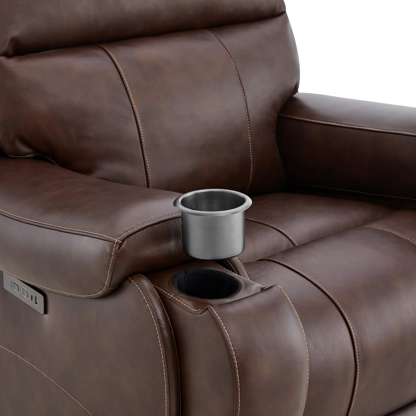 Recliner in Genuine Leather with Power Headrest