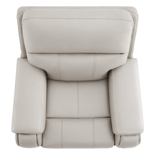 Recliner in Genuine Leather with Power Headrest