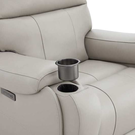 Recliner in Genuine Leather with Power Headrest