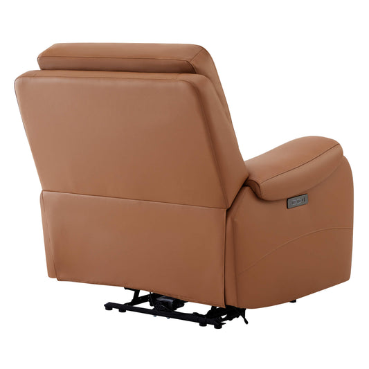Recliner in Genuine Leather with Power Headrest