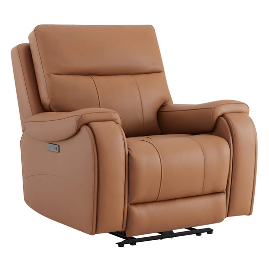 Recliner in Genuine Leather with Power Headrest