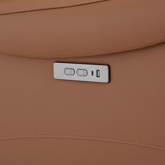 Recliner in Genuine Leather with Power Headrest
