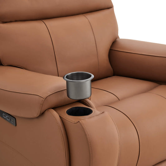Recliner in Genuine Leather with Power Headrest