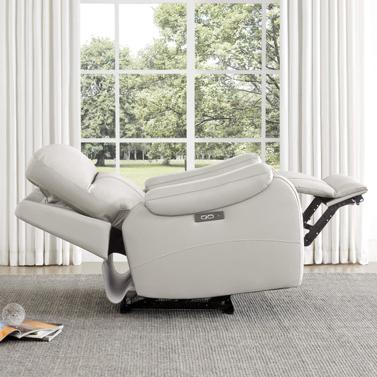 Recliner in Genuine Leather with Power Headrest