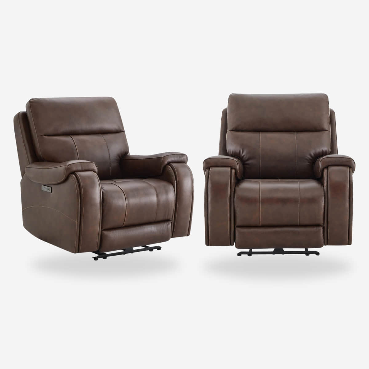 Recliner in Genuine Leather with Power Headrest