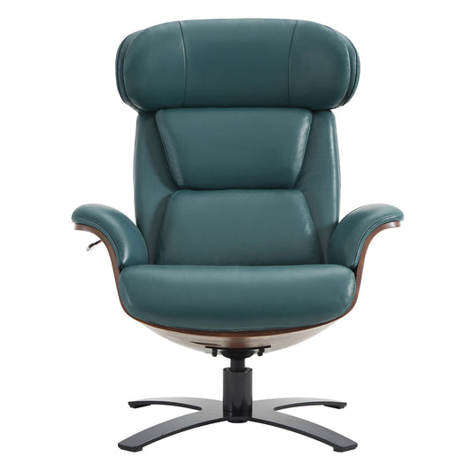 Recliner Lounge Chair with Genuine Leather and Ottoman