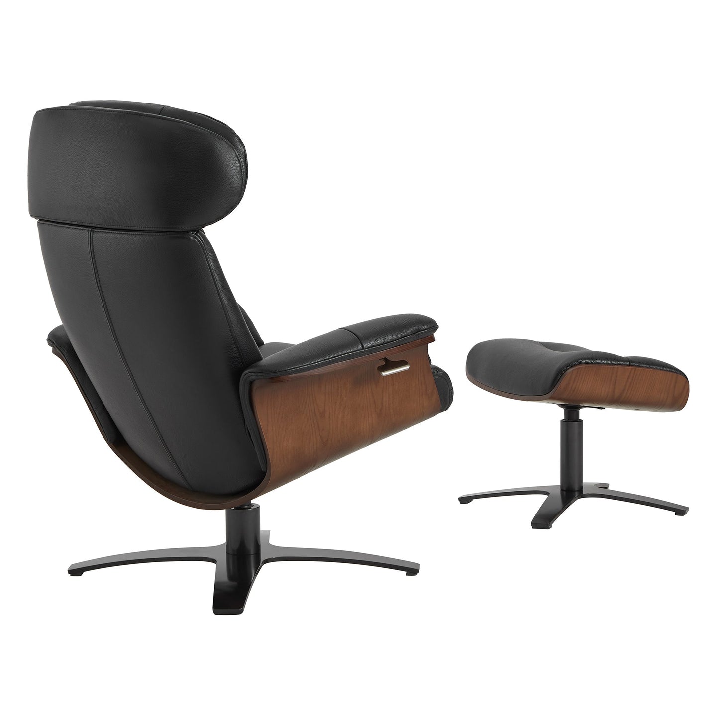 Recliner Lounge Chair with Genuine Leather and Ottoman