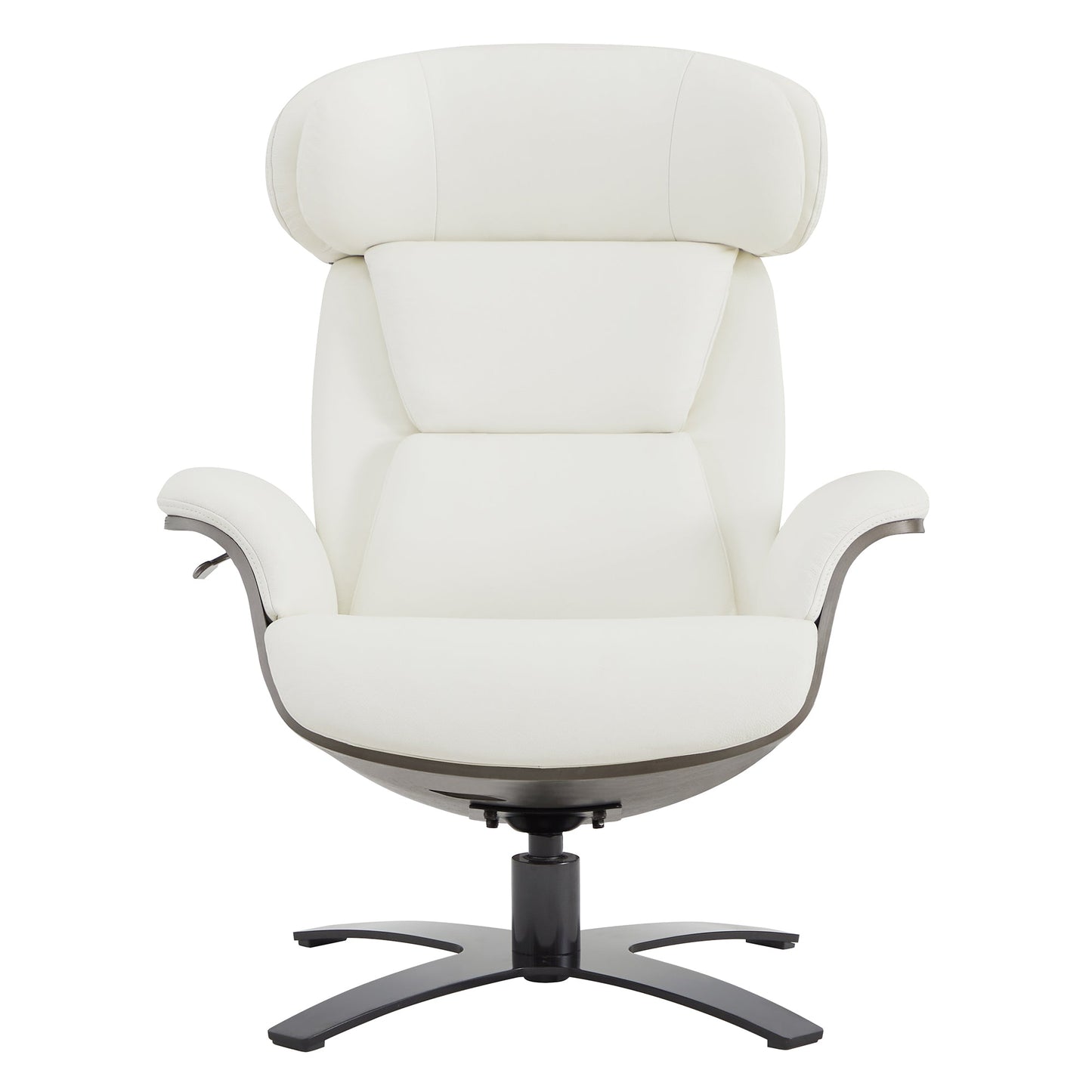 Recliner Lounge Chair with Genuine Leather and Ottoman