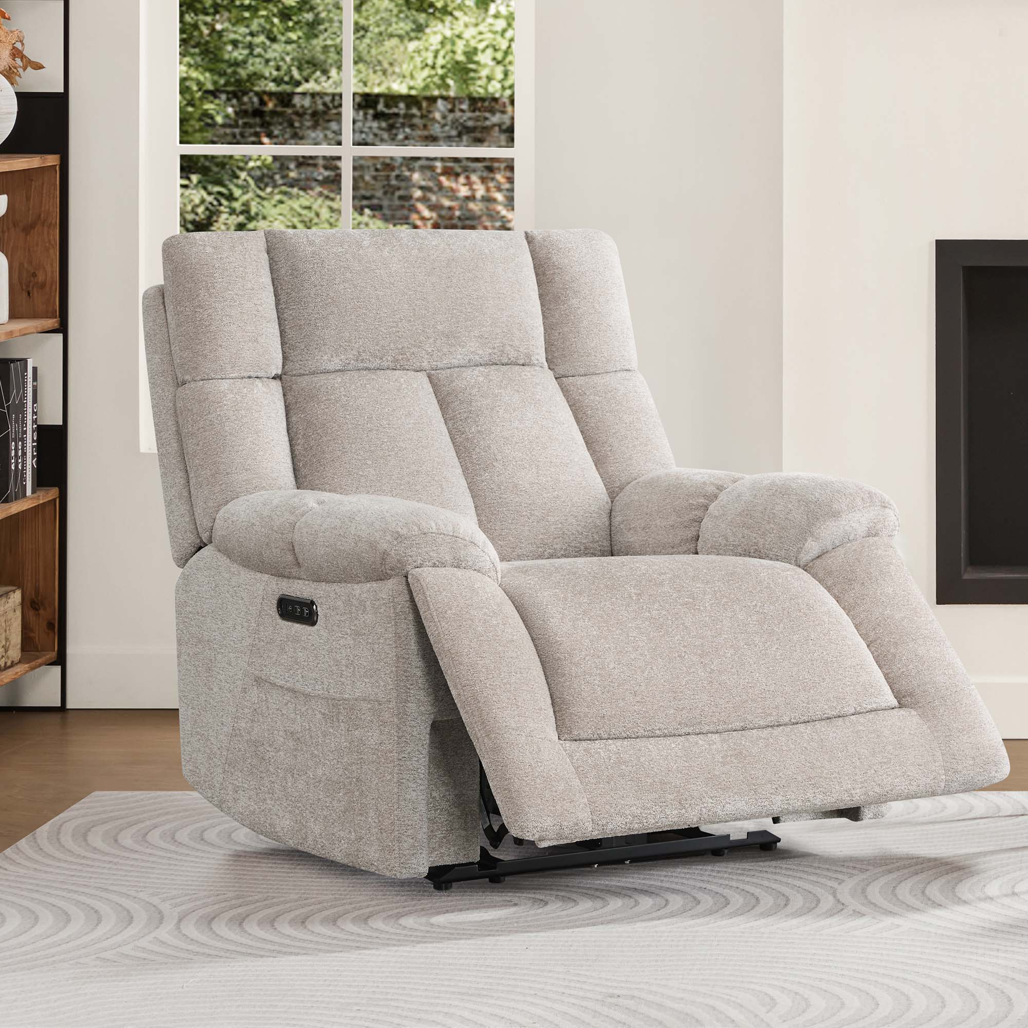 Recliner with Bluetooth Speakers and Power Lumbar Support