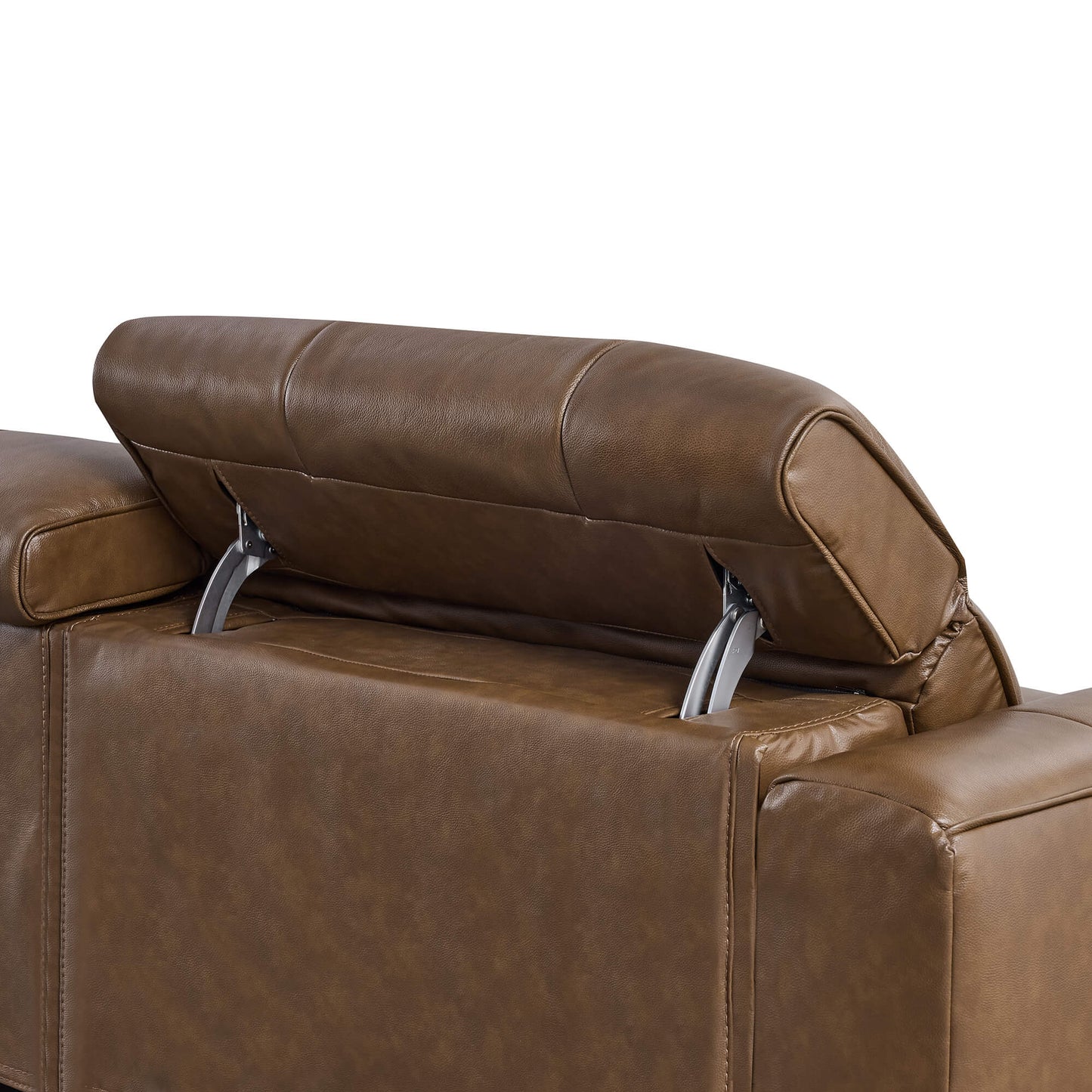 Reclining Sofa in Genuine Leather with Streamlined Design