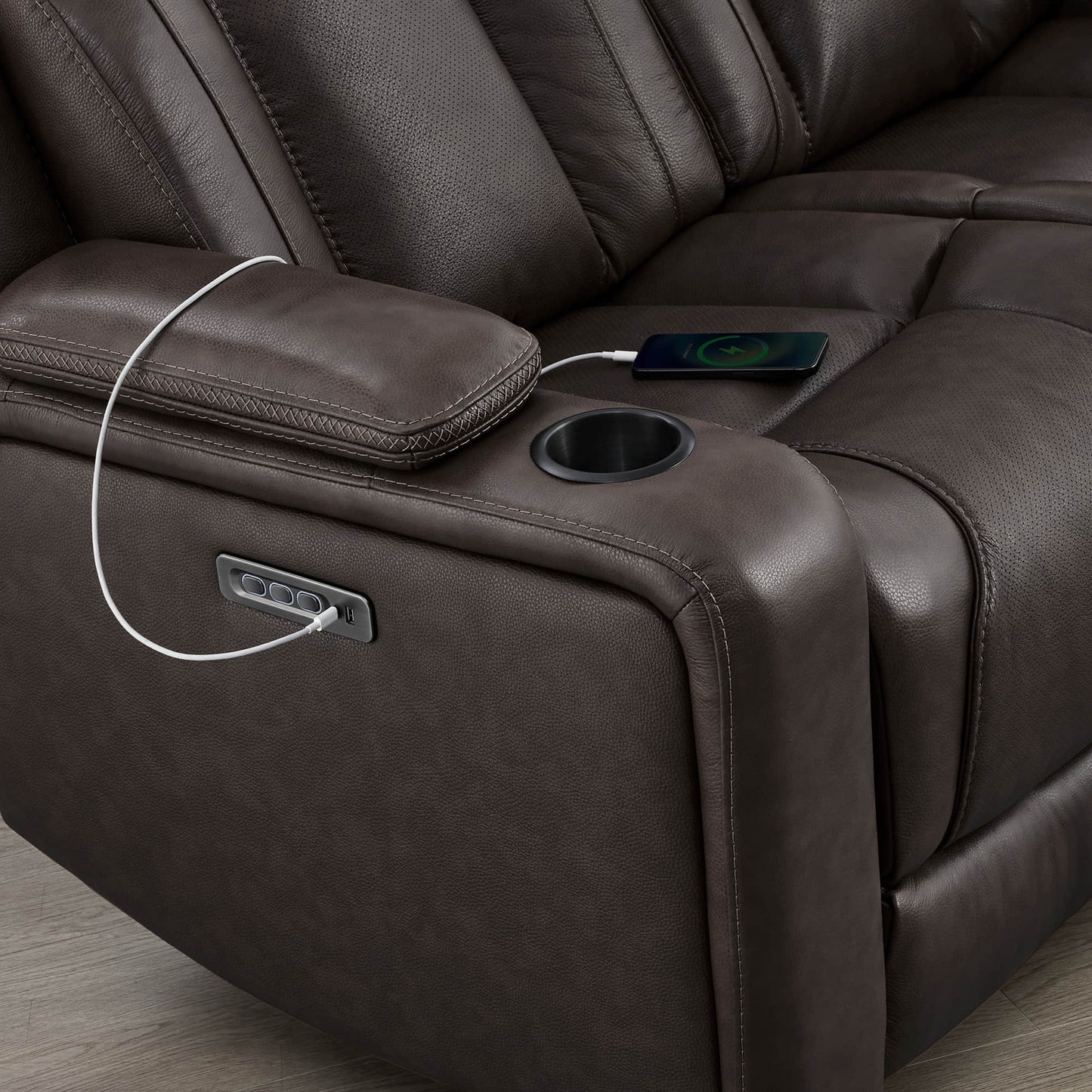 Reclining Sofa in Sable with Zero-Gravity Mechanism