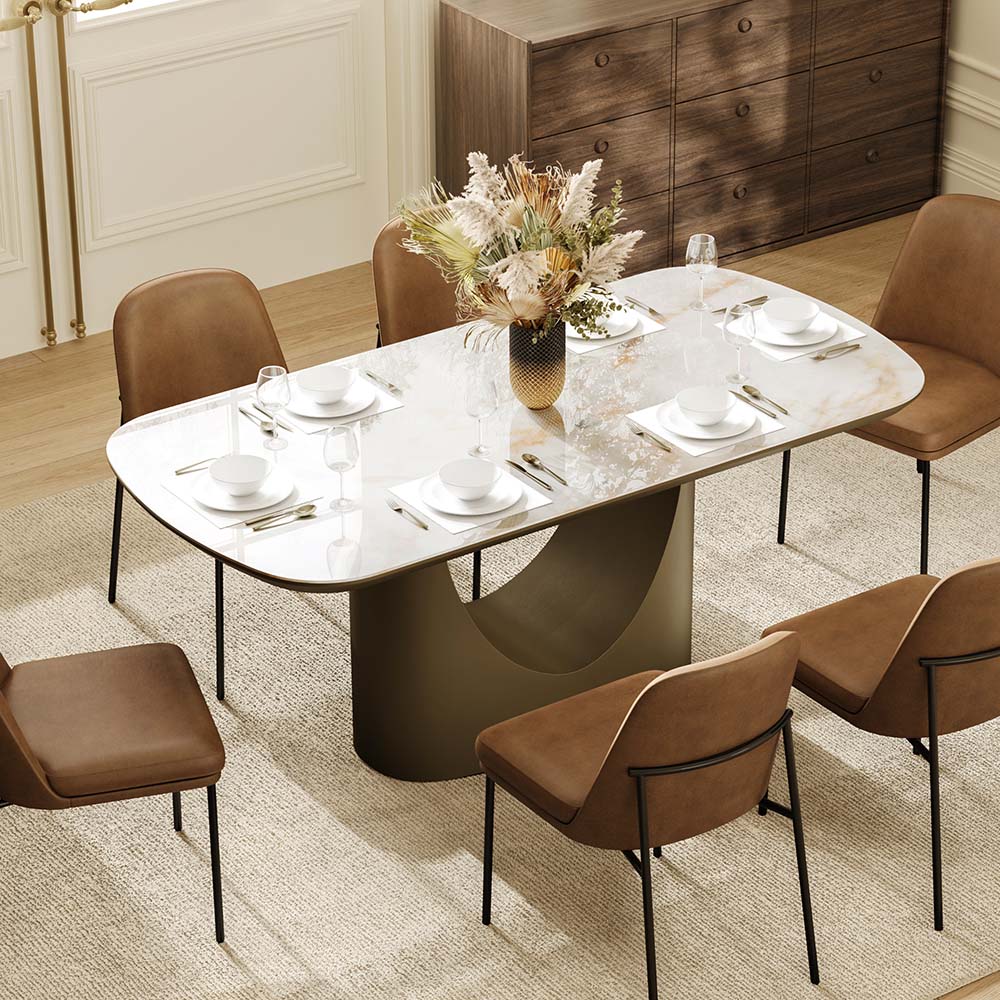 Rectangular Sintered Stone Dining Table with 71” Length