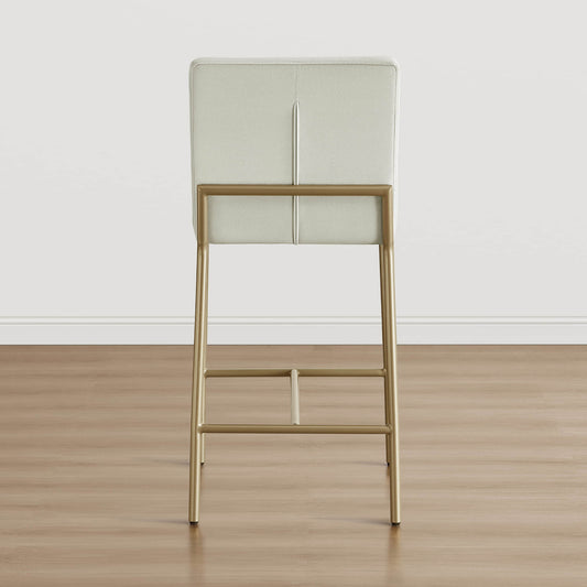 Retro Tufted Counter Stool with Metal Base - Set of 2