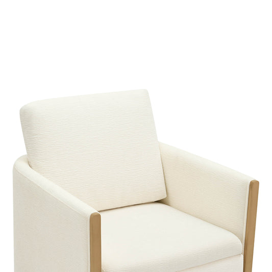 Rolling Dining Chair in Fabric with Hidden Storage Compartment