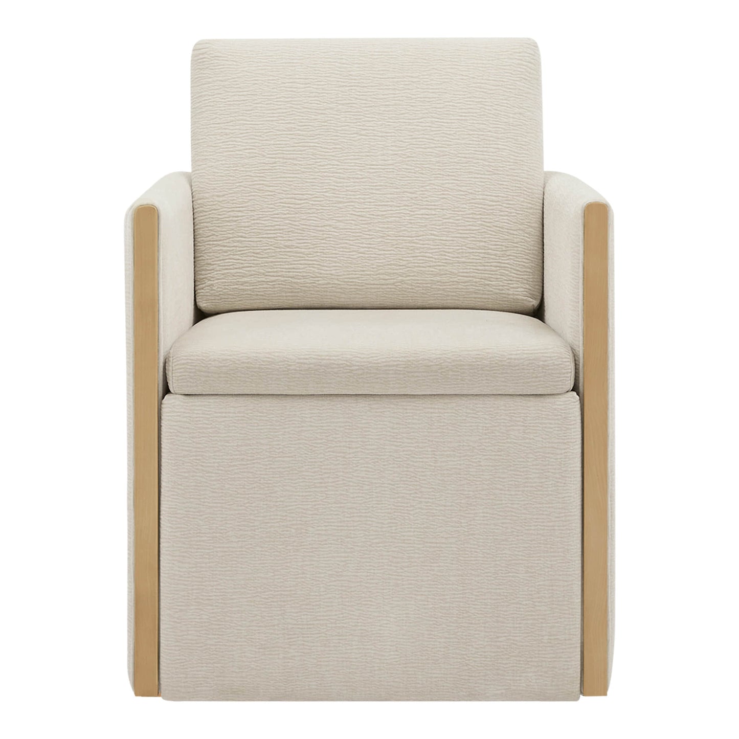 Rolling Dining Chair in Fabric with Hidden Storage Compartment