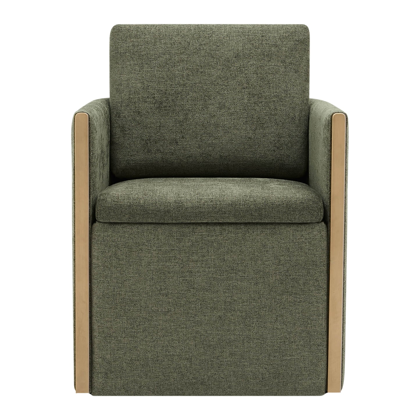Rolling Dining Chair in Fabric with Hidden Storage Compartment