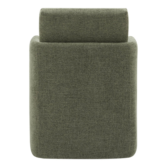 Rolling Dining Chair in Fabric with Hidden Storage Compartment