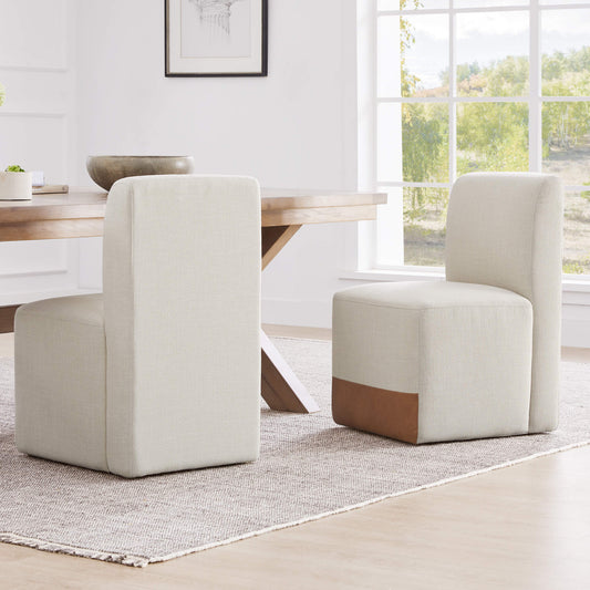 Rolling Dining Chair with Performance Fabric and Casters