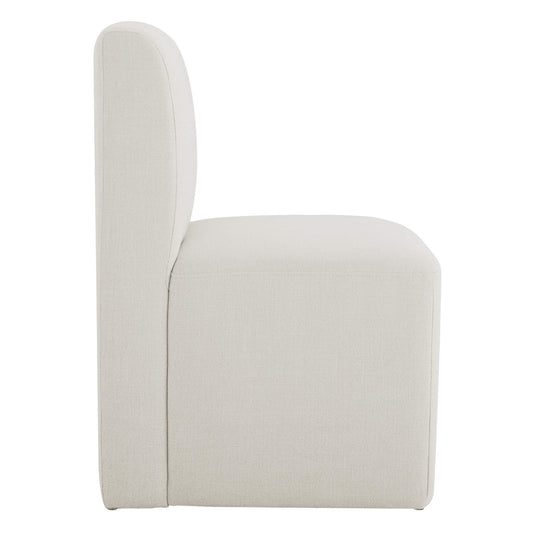 Rolling Dining Chair with Performance Fabric and Casters