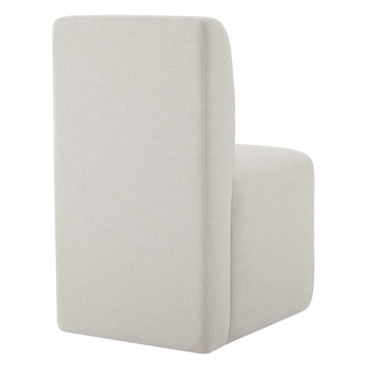 Rolling Dining Chair with Performance Fabric and Casters
