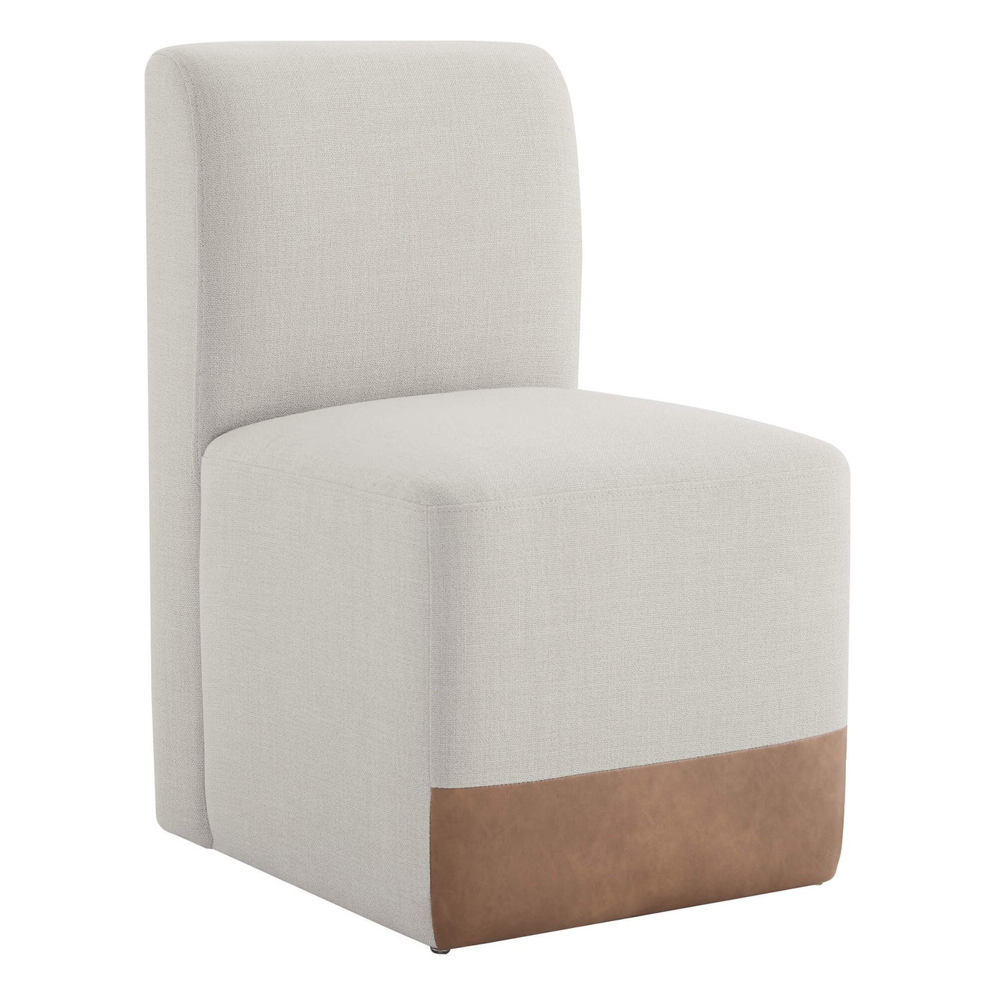 Rolling Dining Chair with Performance Fabric and Casters