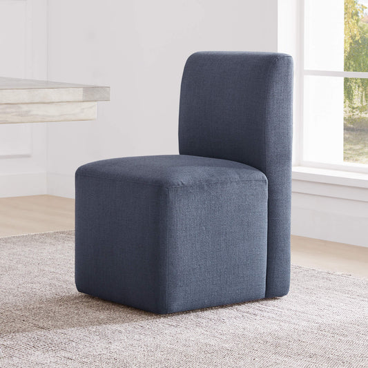 Rolling Dining Chair with Performance Fabric and Casters