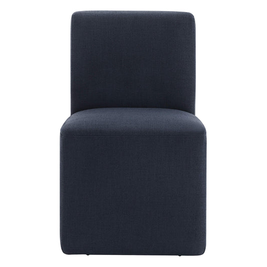 Rolling Dining Chair with Performance Fabric and Casters