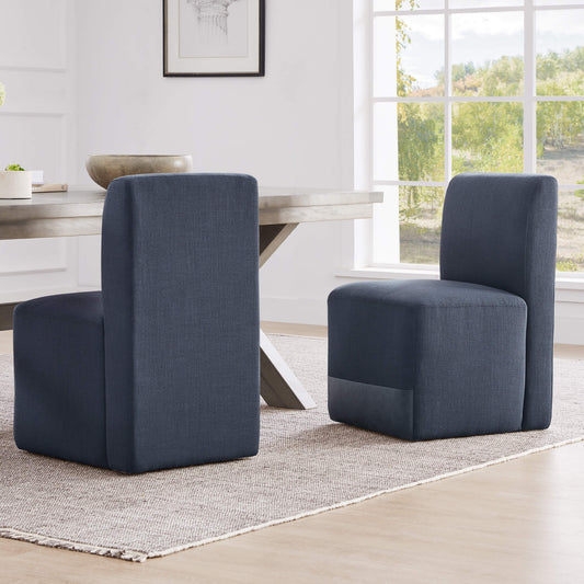 Rolling Dining Chair with Performance Fabric and Casters