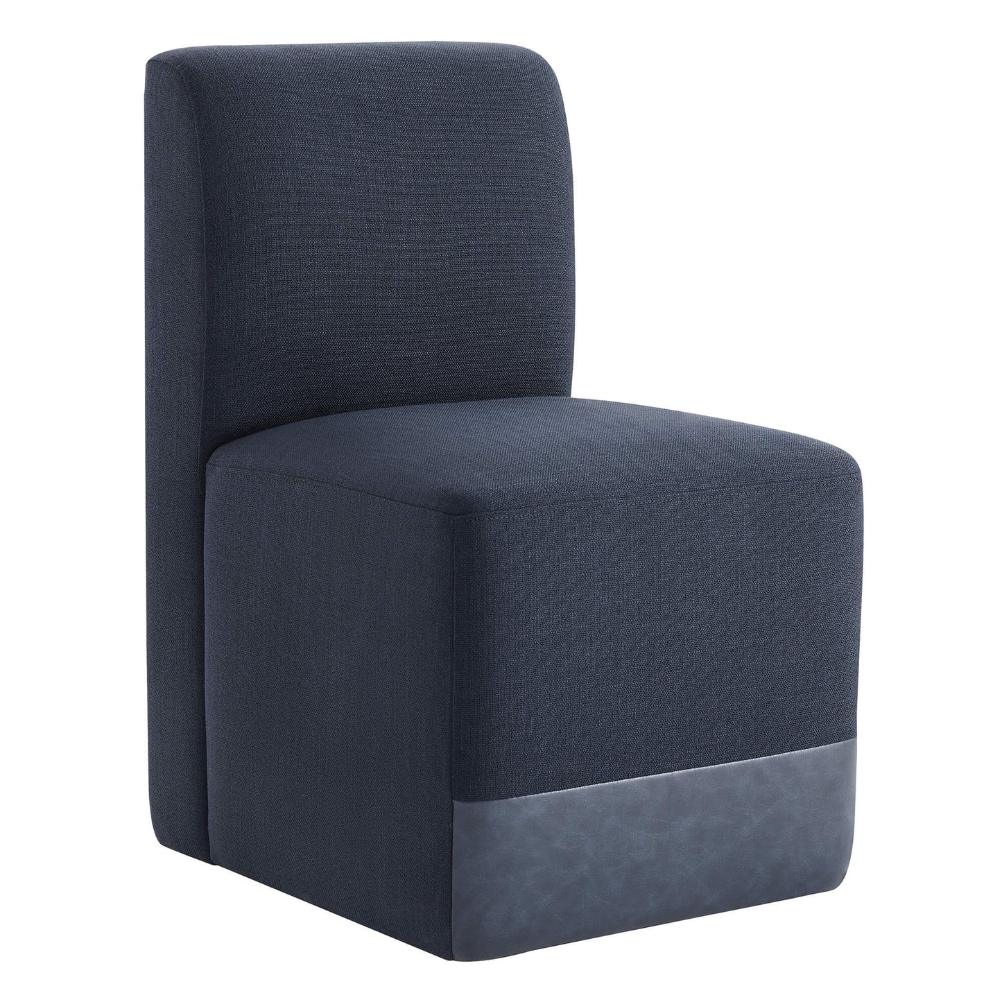Rolling Dining Chair with Performance Fabric and Casters