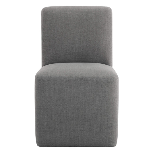 Rolling Dining Chair with Performance Fabric and Casters