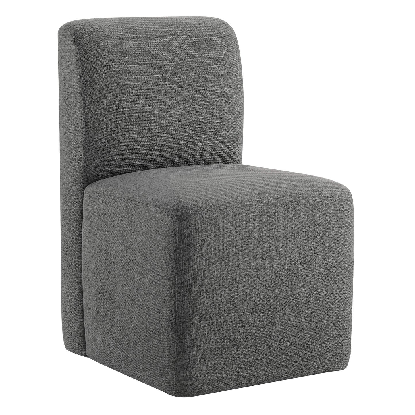Rolling Dining Chair with Performance Fabric and Casters