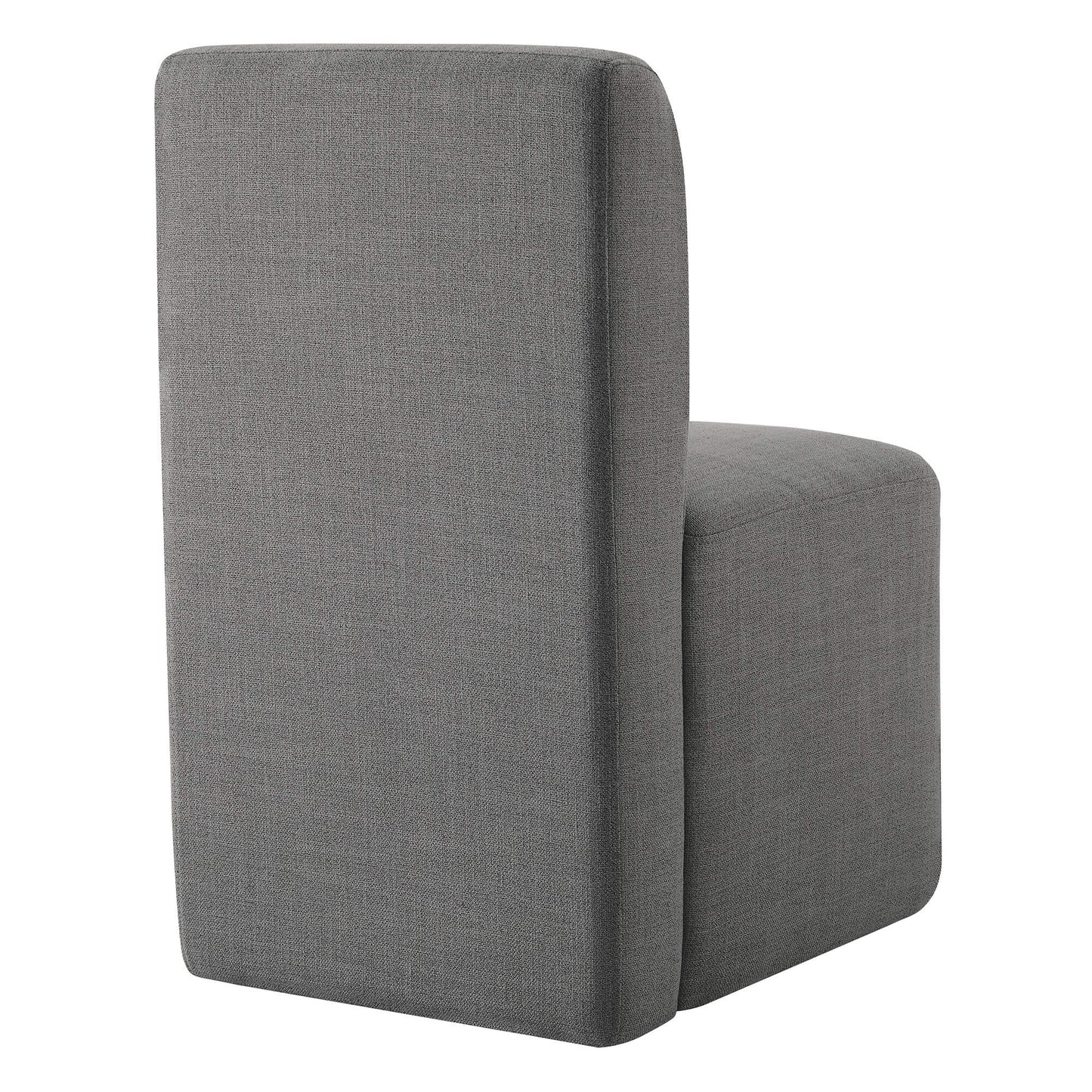Rolling Dining Chair with Performance Fabric and Casters