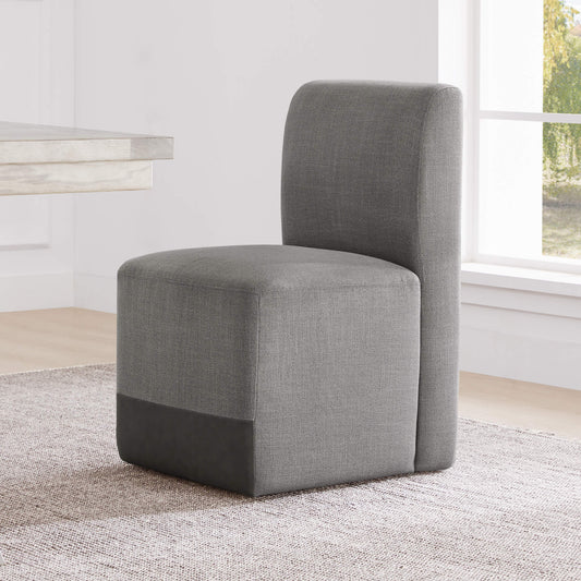 Rolling Dining Chair with Performance Fabric and Casters